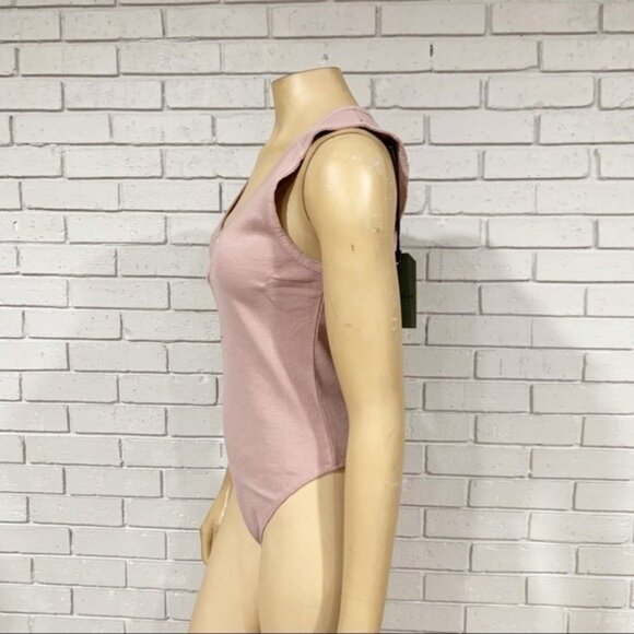 AllSaints Alysia Zip‑Front Pink Bodysuit – NWT, Fitted, Statement  Top - Picture 4 of 8